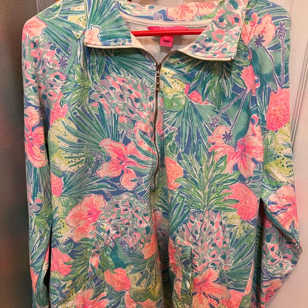 Lilly Pulitzer Colorful Floral Zip-Up